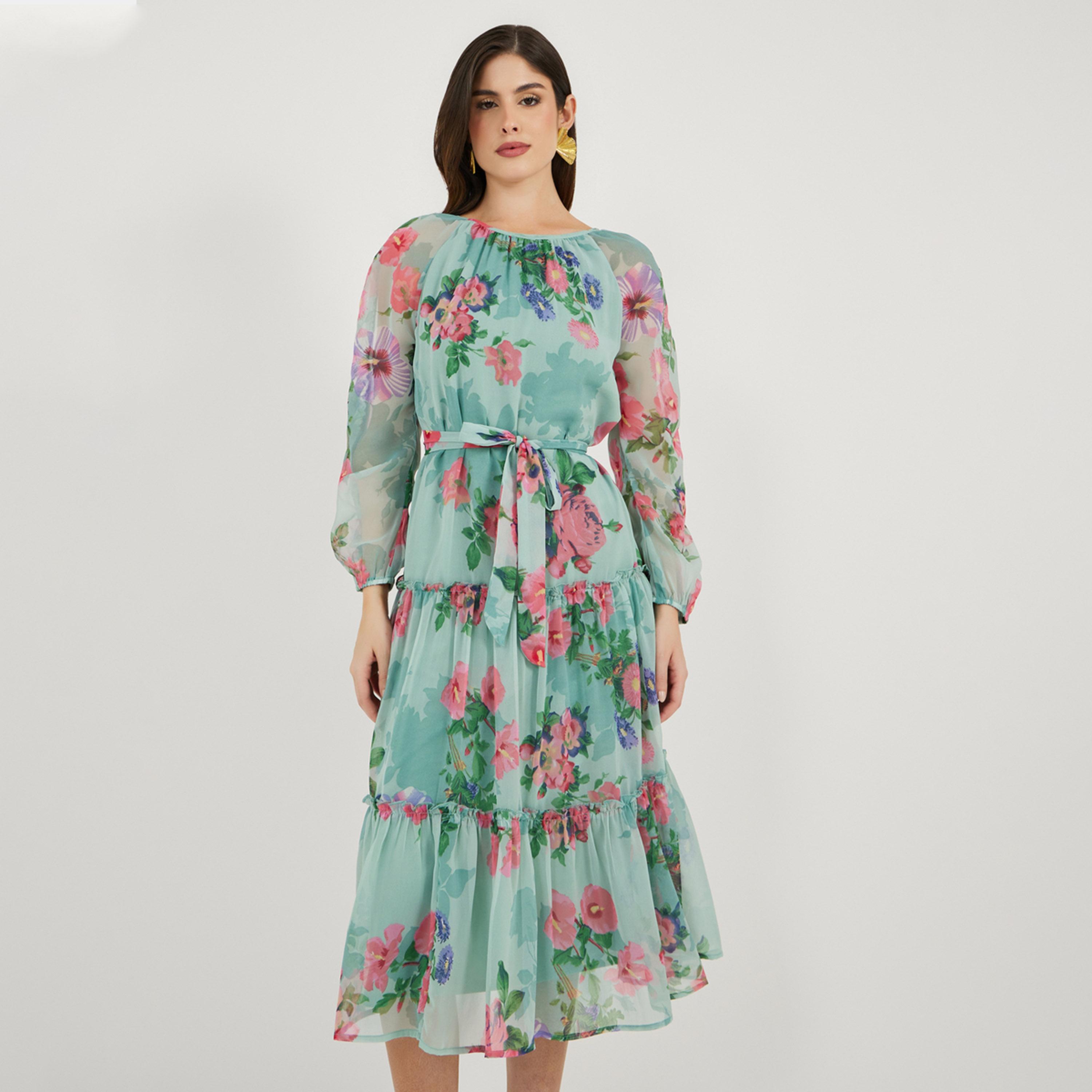 فيشود ستايلي - فستان ماكسي متعدد الطبقات بطبعة زهور-women-clothing-dresses-image-3