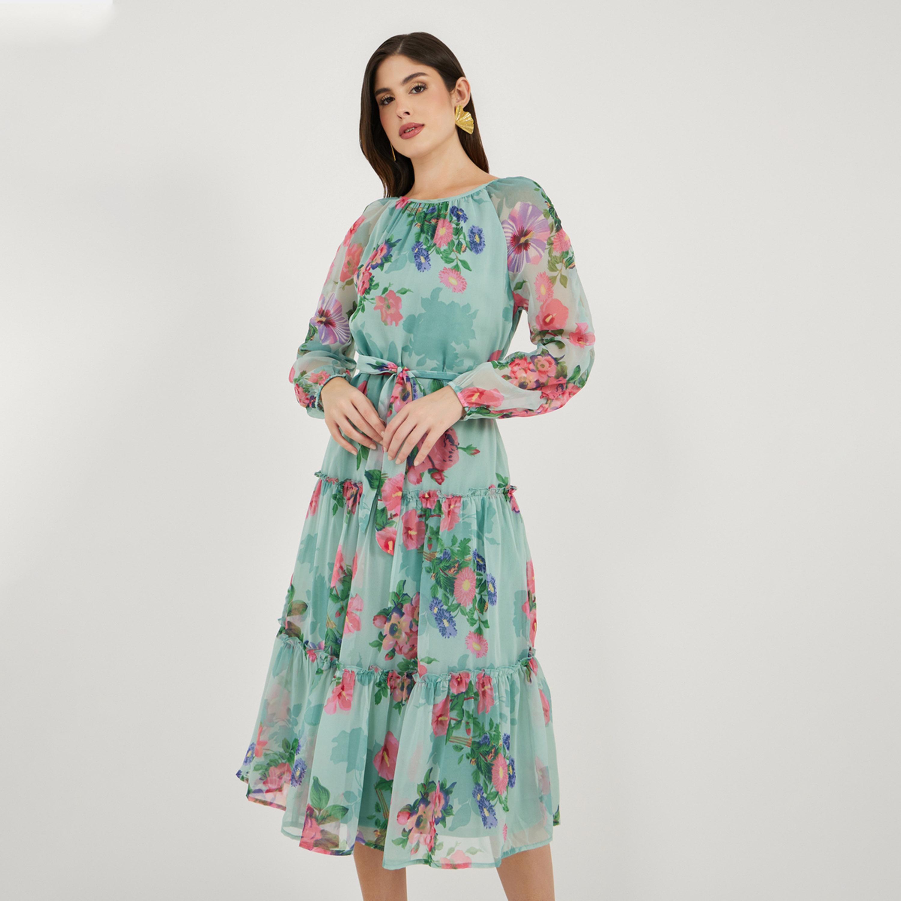 فيشود ستايلي - فستان ماكسي متعدد الطبقات بطبعة زهور-women-clothing-dresses-image-4