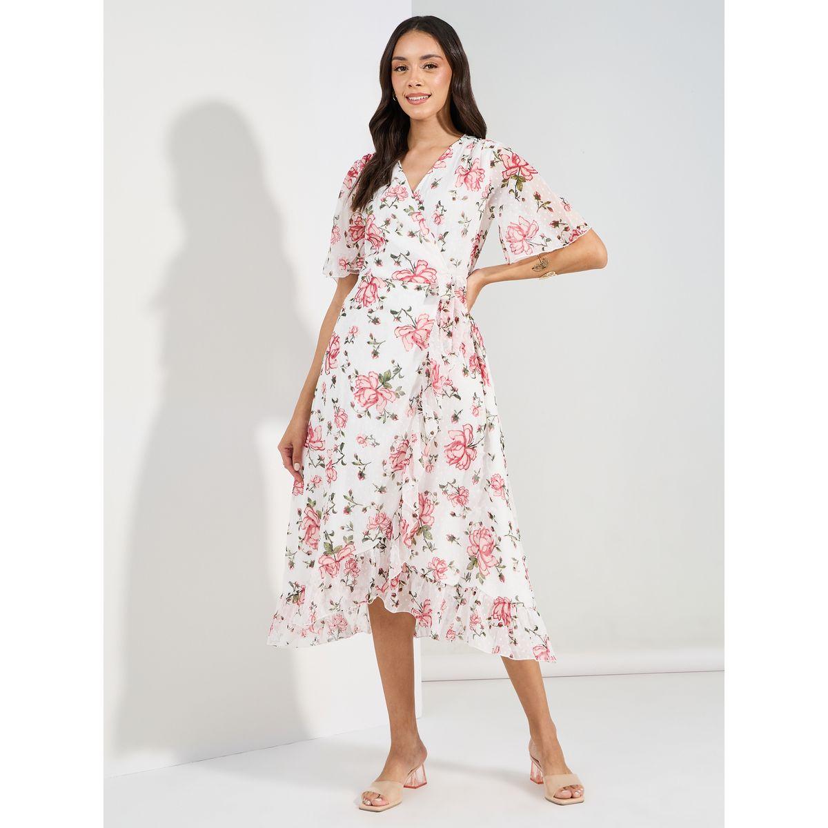 Styli Floral Print Wrap Midi Dress-women-clothing-dresses-image-1