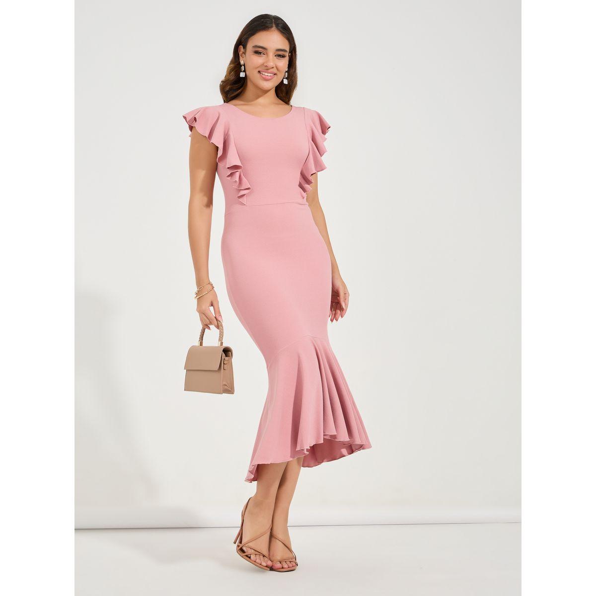 Styli Ruffled Mermaid Hem Bodycon Midi Dress-women-clothing-dresses-image-1
