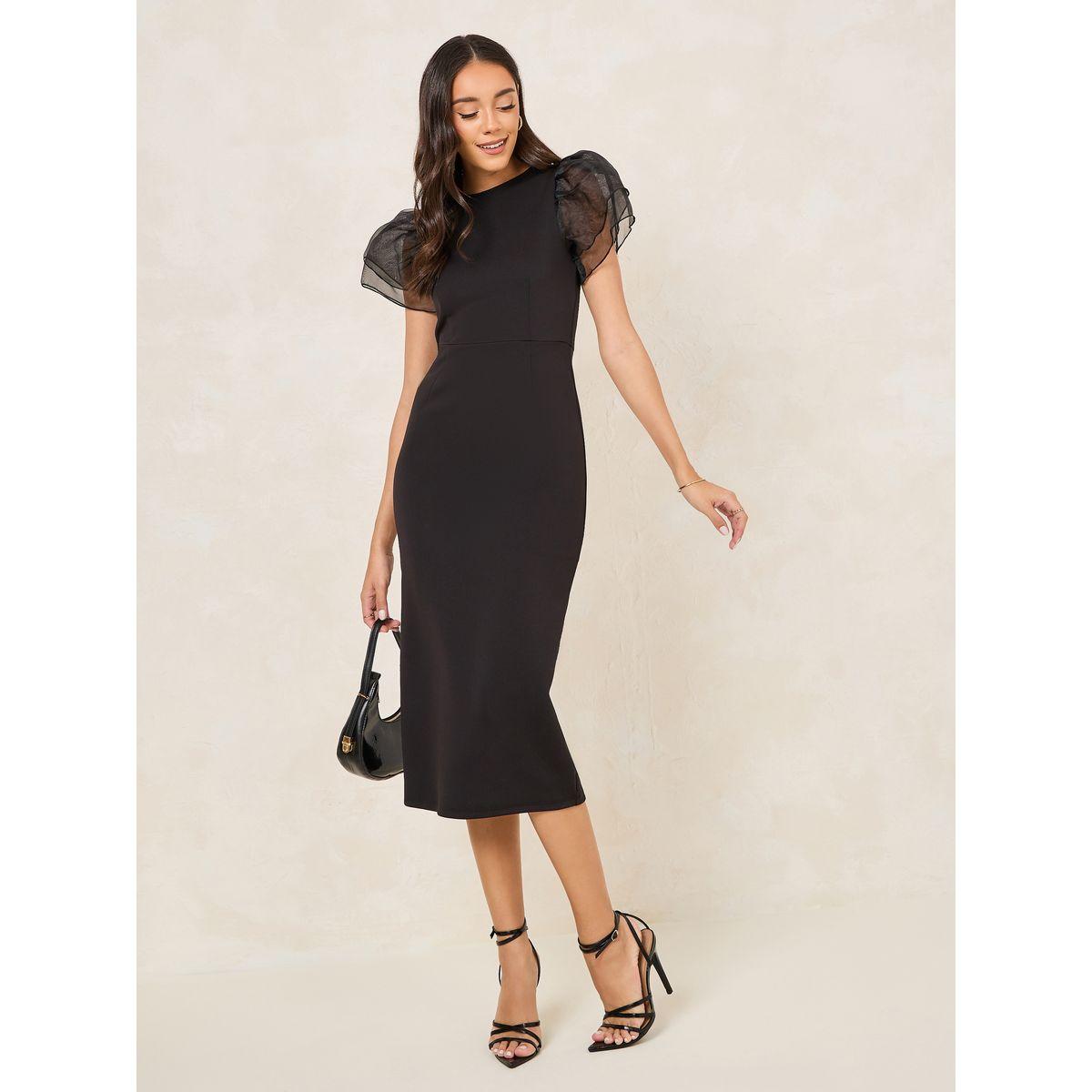 فستان ميدي باكمام اورجانزا منفوخة-women-clothing-dresses-image-2