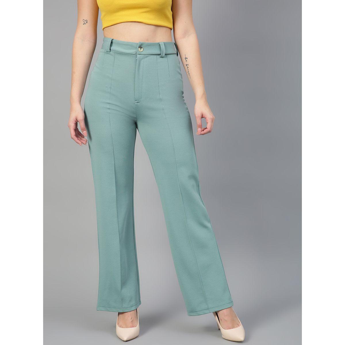 بنطال بقصة ارجل مستقيمة وتفاصيل محزوزة كوتي × ستايلي-women-clothing-bottoms-trousers-image-1