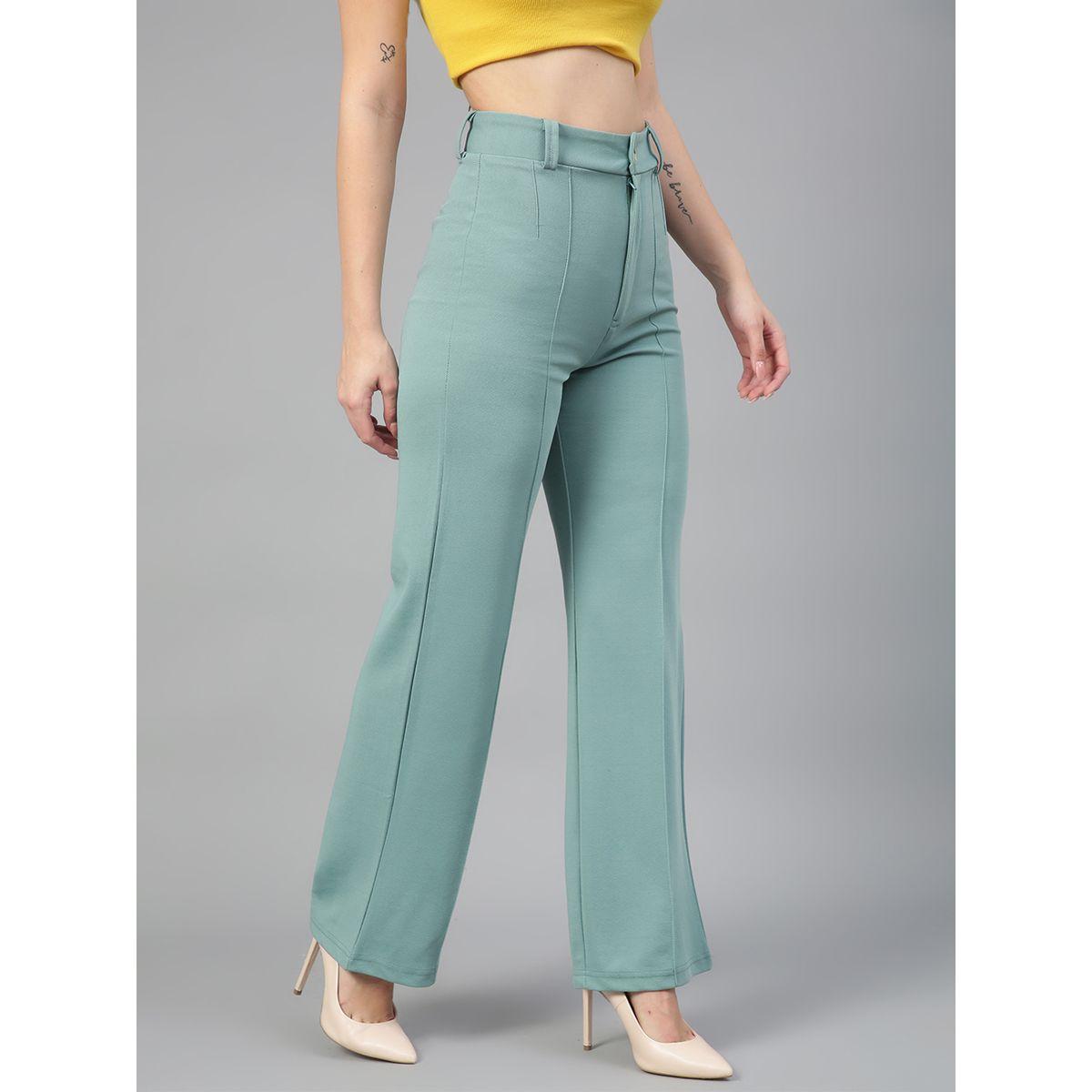 بنطال بقصة ارجل مستقيمة وتفاصيل محزوزة كوتي × ستايلي-women-clothing-bottoms-trousers-image-2