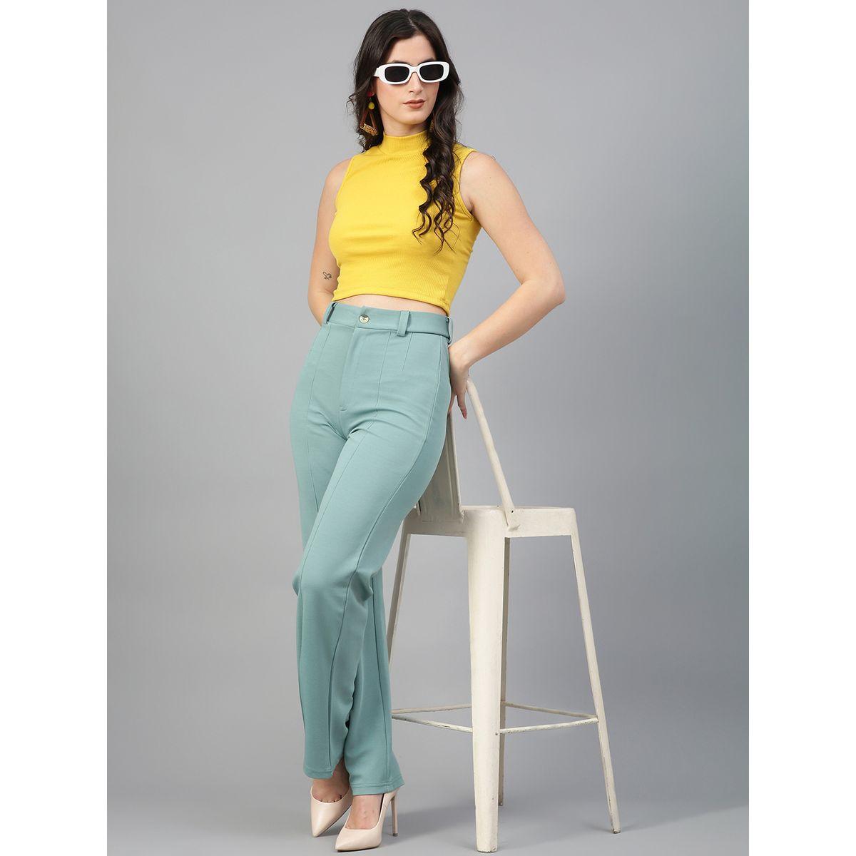 بنطال بقصة ارجل مستقيمة وتفاصيل محزوزة كوتي × ستايلي-women-clothing-bottoms-trousers-image-5