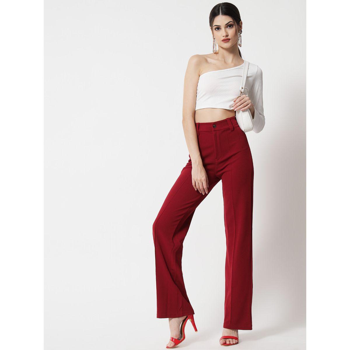 بنطال بقصة ارجل مستقيمة وتفاصيل محزوزة-women-clothing-bottoms-trousers-image-5