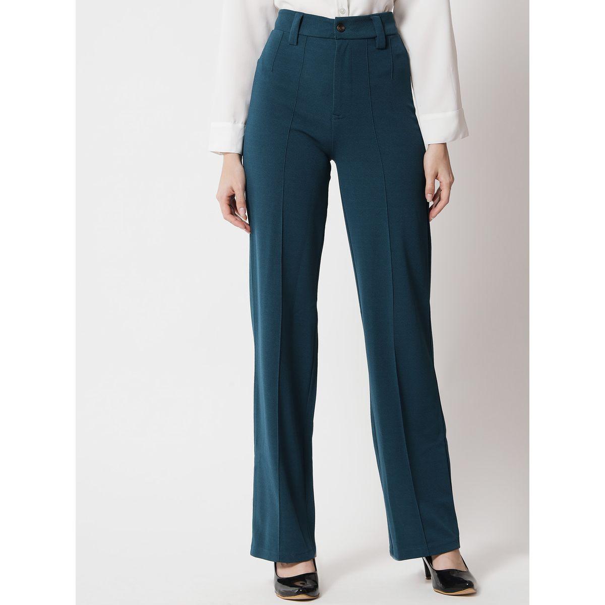 Kotty Pintuck Detail High Rise Straight Leg Trousers-women-clothing-bottoms-trousers-image-1