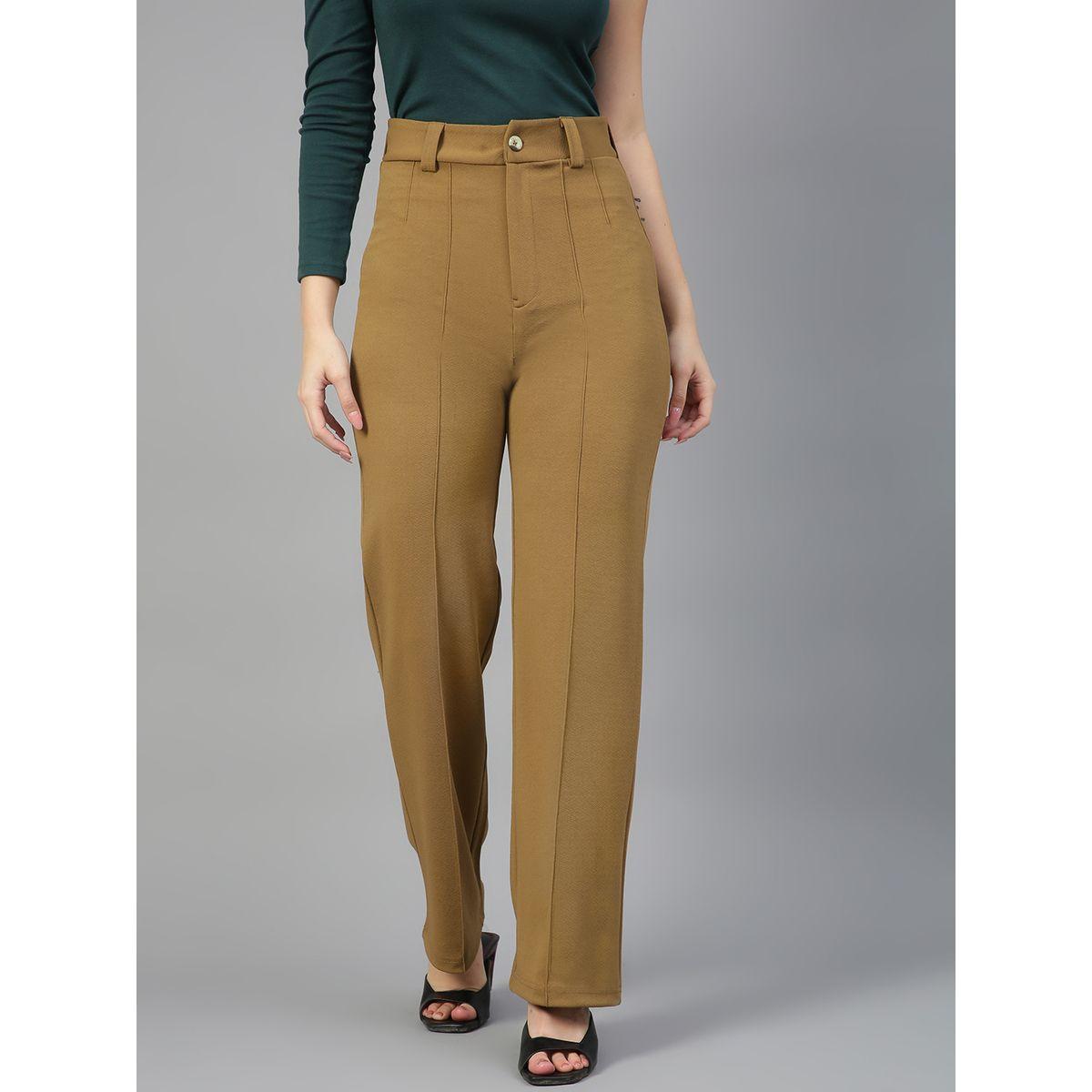 Kotty X Styli  Pintuck Detail Mid Rise Straight Leg Trousers-women-clothing-bottoms-trousers-image-1