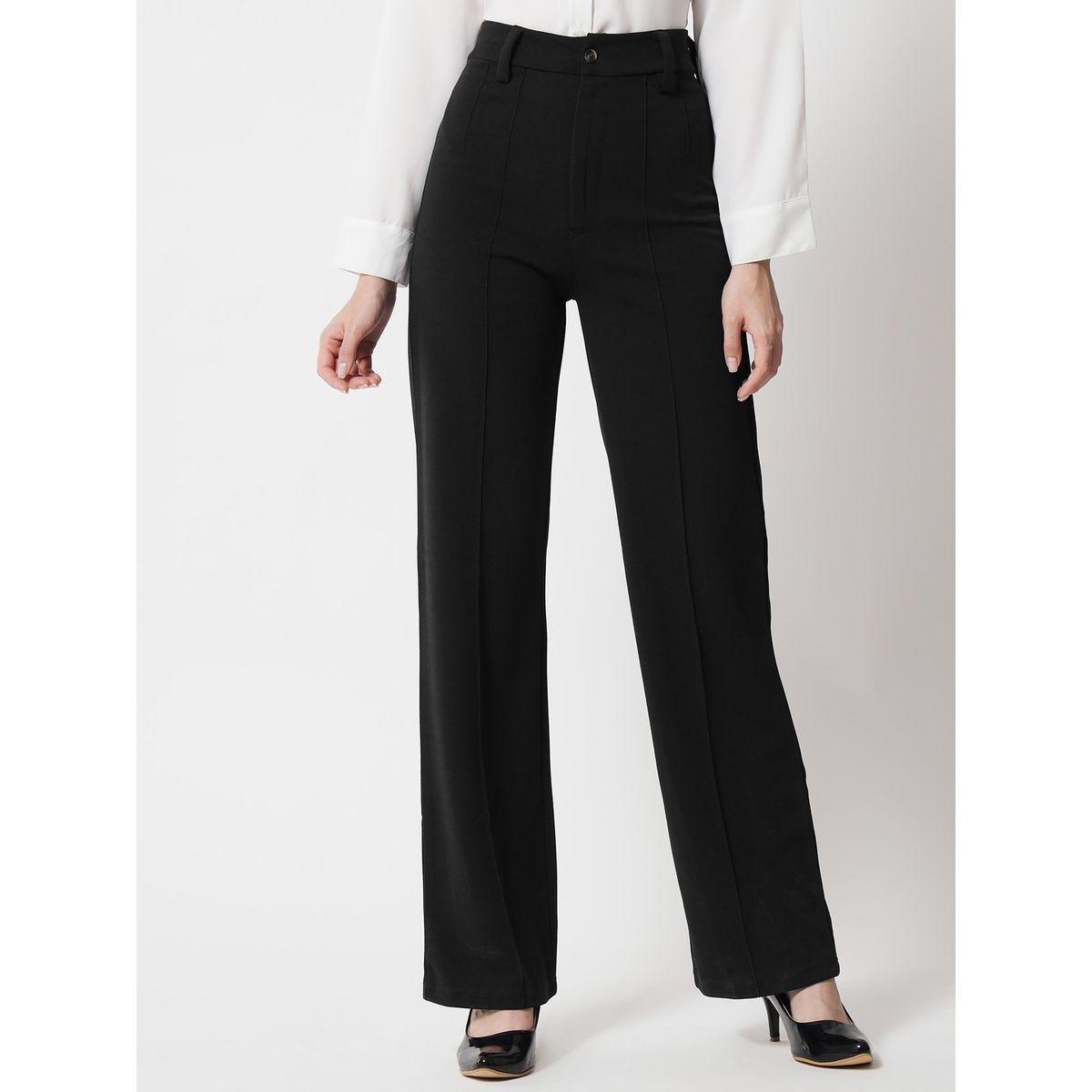بنطال بقصة ارجل مستقيمة وتفاصيل محزوزة-women-clothing-bottoms-trousers-image-1