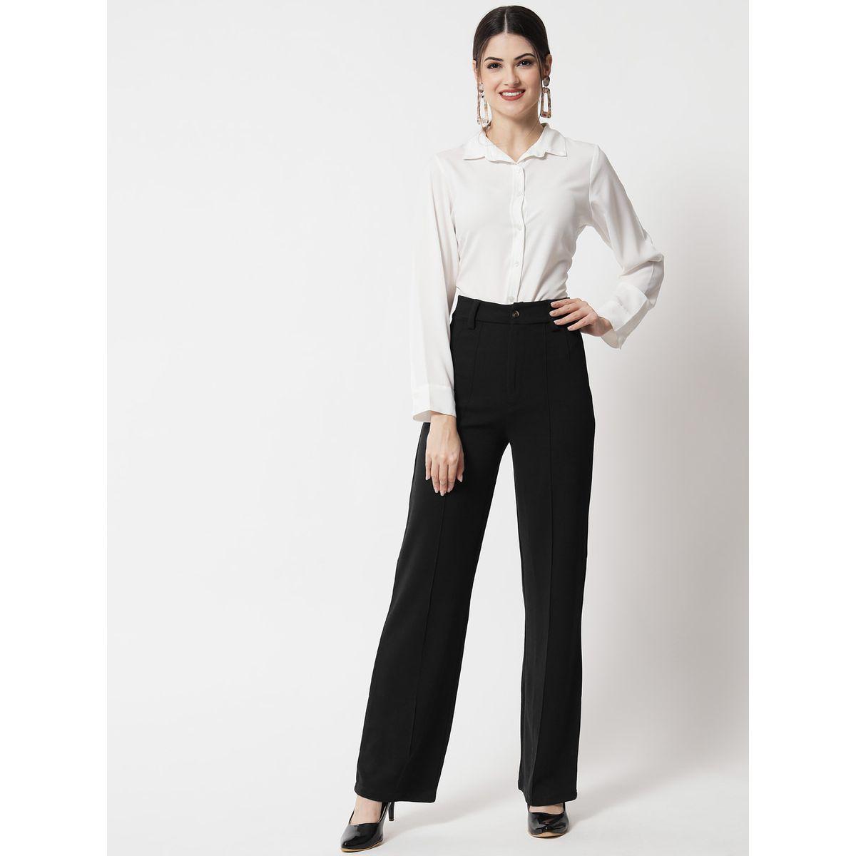 بنطال بقصة ارجل مستقيمة وتفاصيل محزوزة-women-clothing-bottoms-trousers-image-6