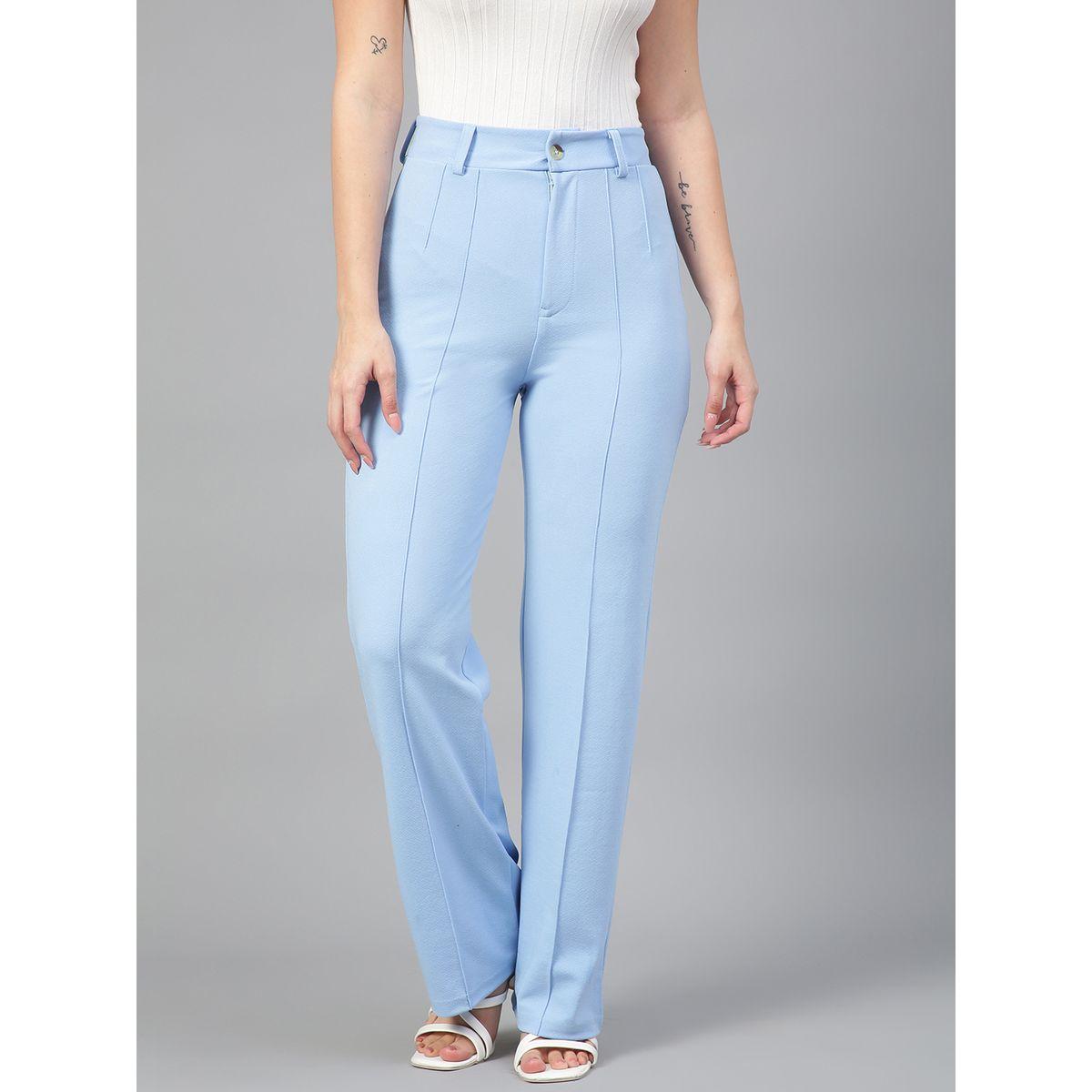 بنطال بقصة ارجل مستقيمة وتفاصيل محزوزة كوتي × ستايلي-women-clothing-bottoms-trousers-image-1