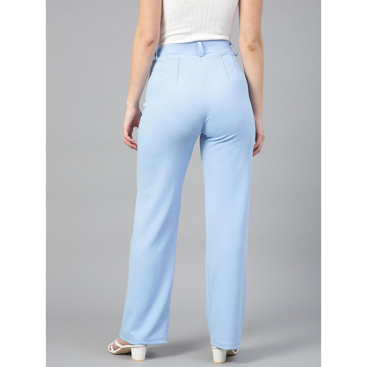 بنطال بقصة ارجل مستقيمة وتفاصيل محزوزة كوتي × ستايلي-women-clothing-bottoms-trousers-image-3