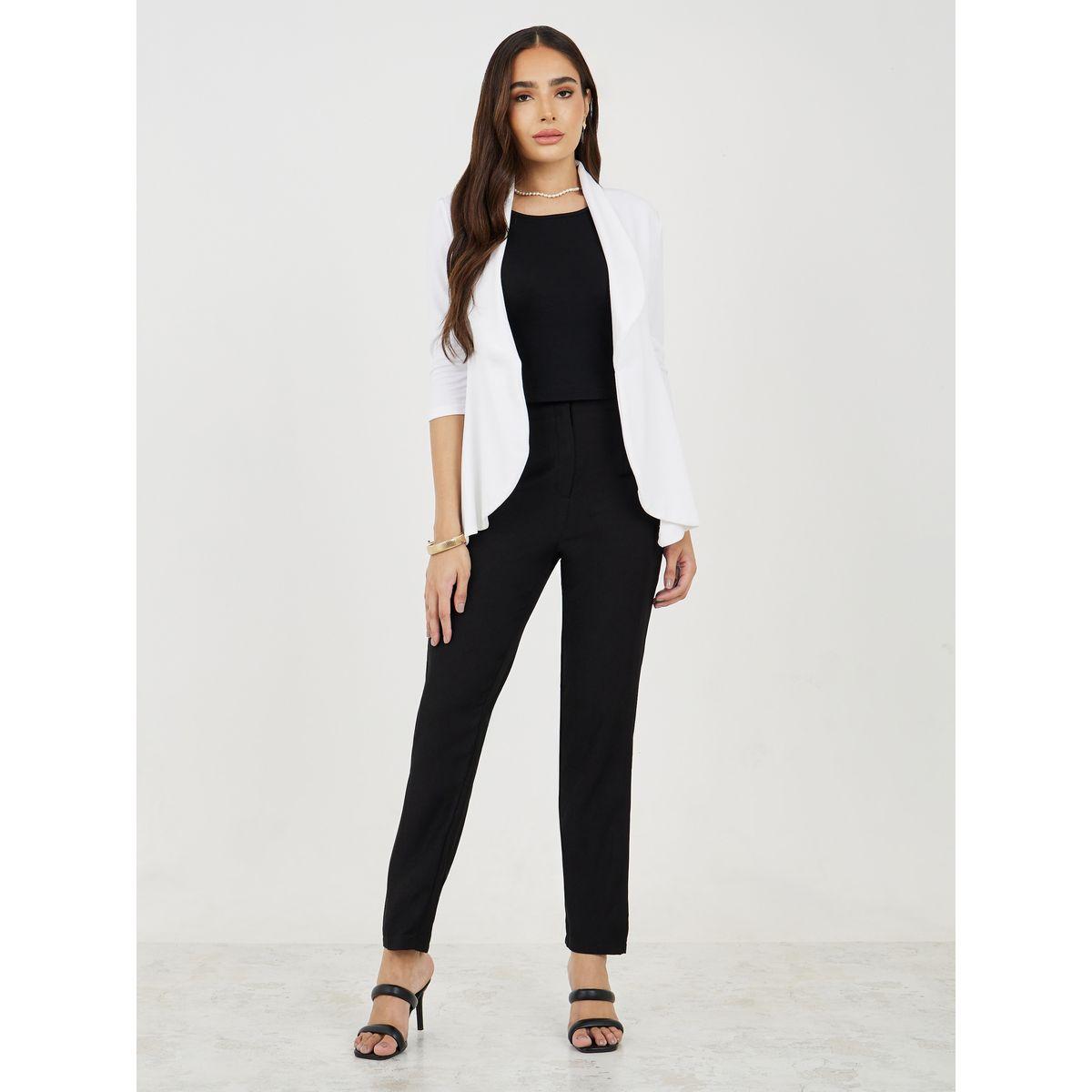 بليزر كاجوال مفتوح مع حافة كشكش كوتي × ستايلي-women-clothing-coatsandjackets-blazers-image-2