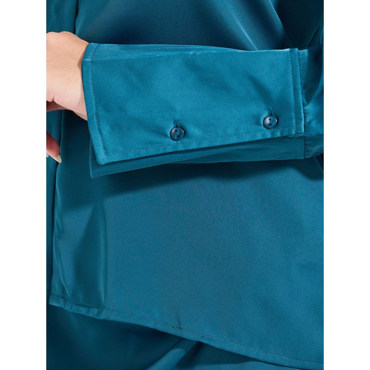 Styli Limited Solid Button Down Shirt & Midi Skirt Co-Ords-women-clothing-coordsets-image-5