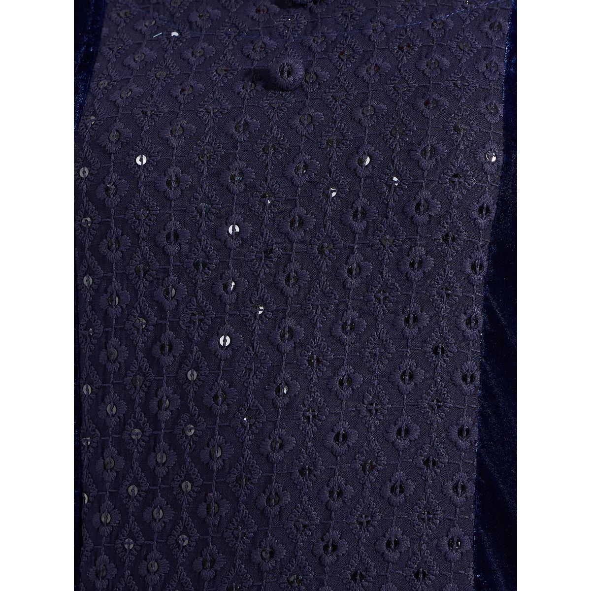 Maxim Creation X Styli  Sequined Embroidery Kaftan with Velvet Patchwork-women-arabicclothing-kaftan-image-3