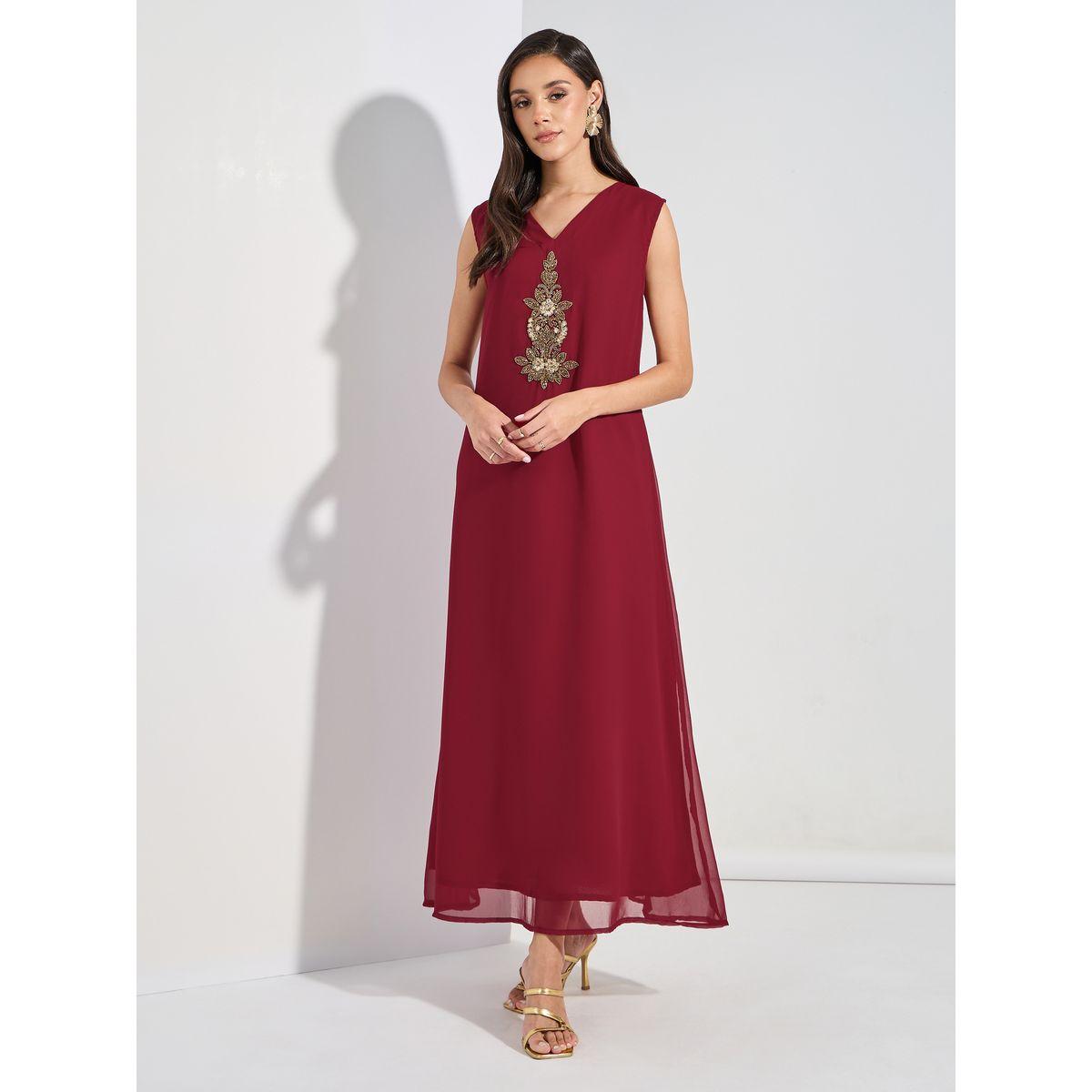 Maxim Creation X Styli  Zardosi Embroidery Kaftan with Tie-Up-women-arabicclothing-kaftan-image-3