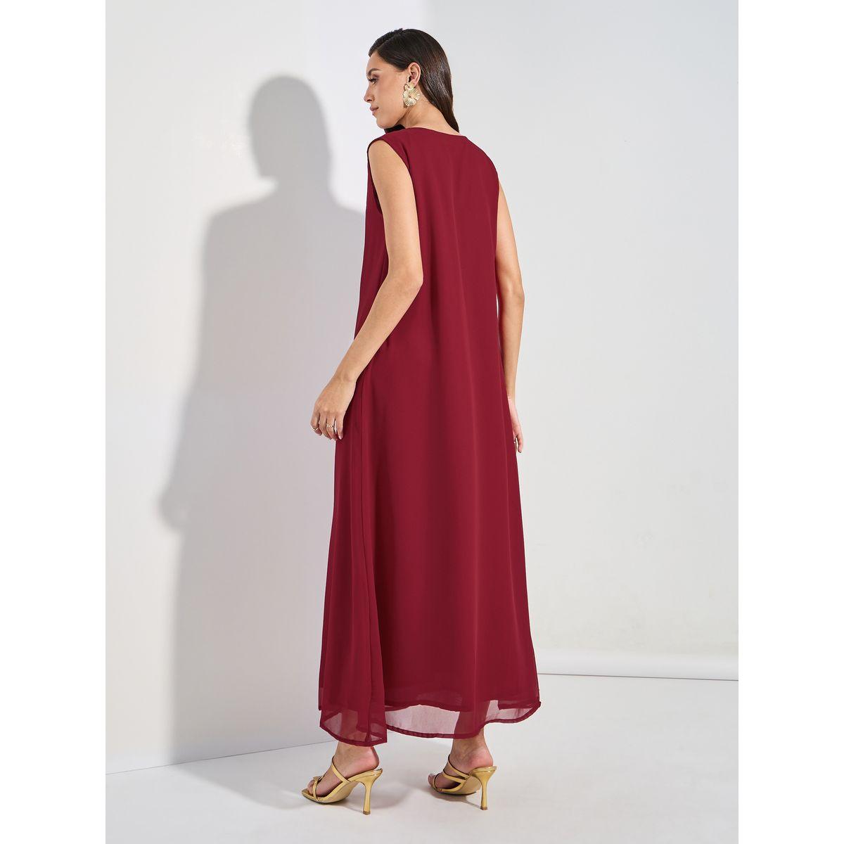 قفطان بتفاصيل مُطرّزة مع اربطة ماكسيم كرييشن × ستايلي-women-arabicclothing-kaftan-image-4