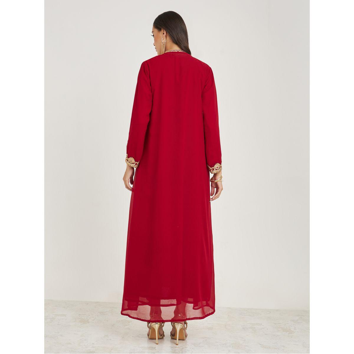 قفطان طويل بتفاصيل مُطرّزة مع جاكيت ماكسيم كرييشن × ستايلي-women-arabicclothing-kaftan-image-5