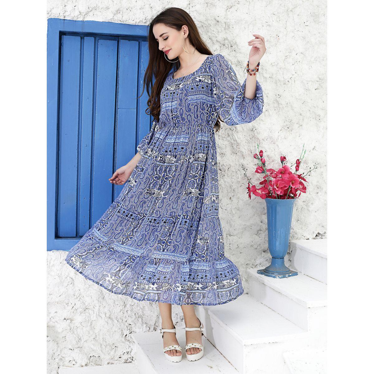 Sera X Styli  Paisley Print Gathered Fit & Flare Midi Dress-women-clothing-dresses-image-5