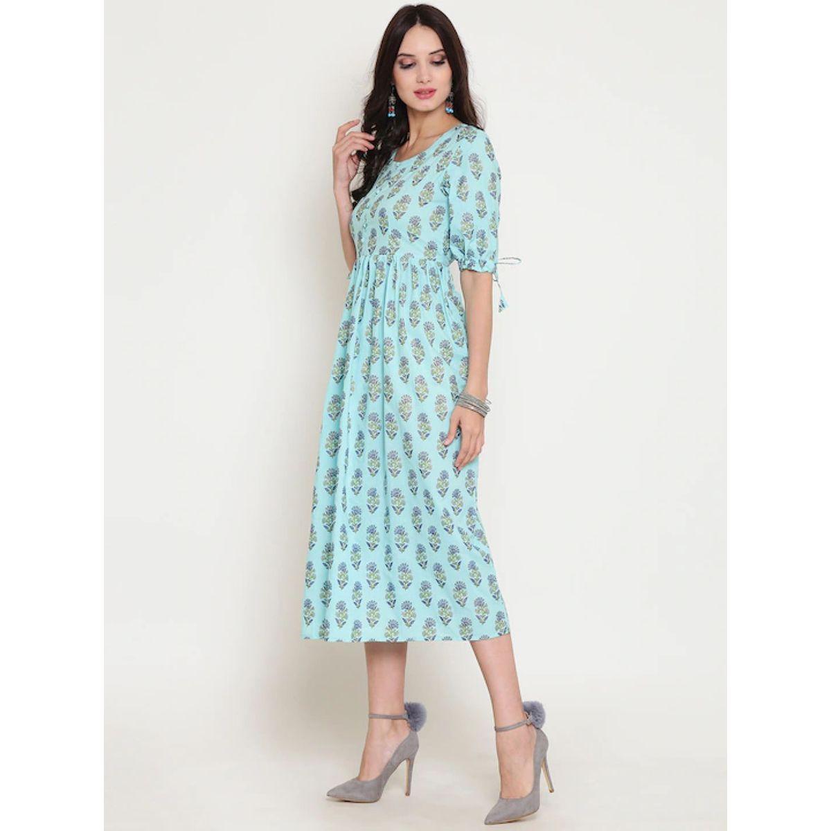 Sera X Styli  Floral Print Fit & Flare Cotton Midi Dress-women-clothing-dresses-image-2