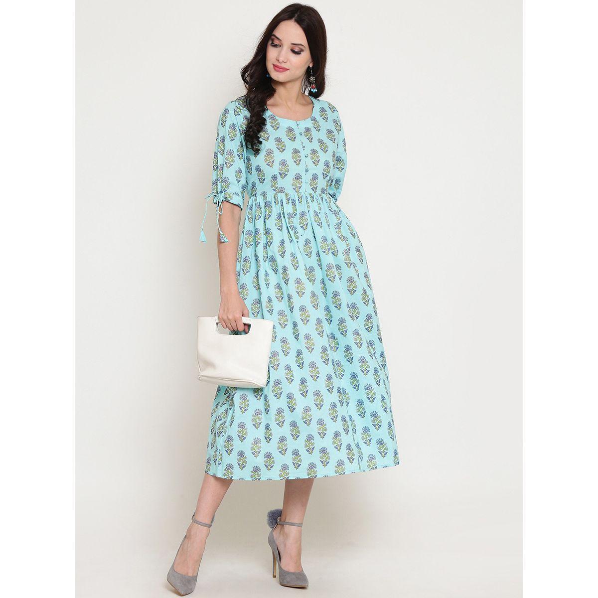 Sera X Styli  Floral Print Fit & Flare Cotton Midi Dress-women-clothing-dresses-image-5