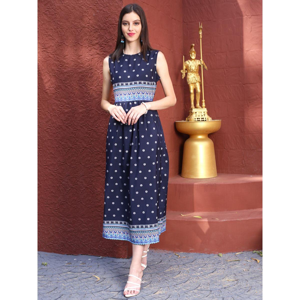 Sera X Styli  Ethnic Motif Print A-Line Midi Dress-women-clothing-dresses-image-1