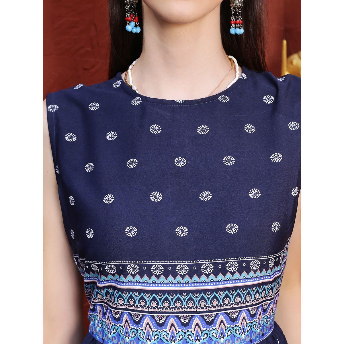 Sera X Styli  Ethnic Motif Print A-Line Midi Dress-women-clothing-dresses-image-4