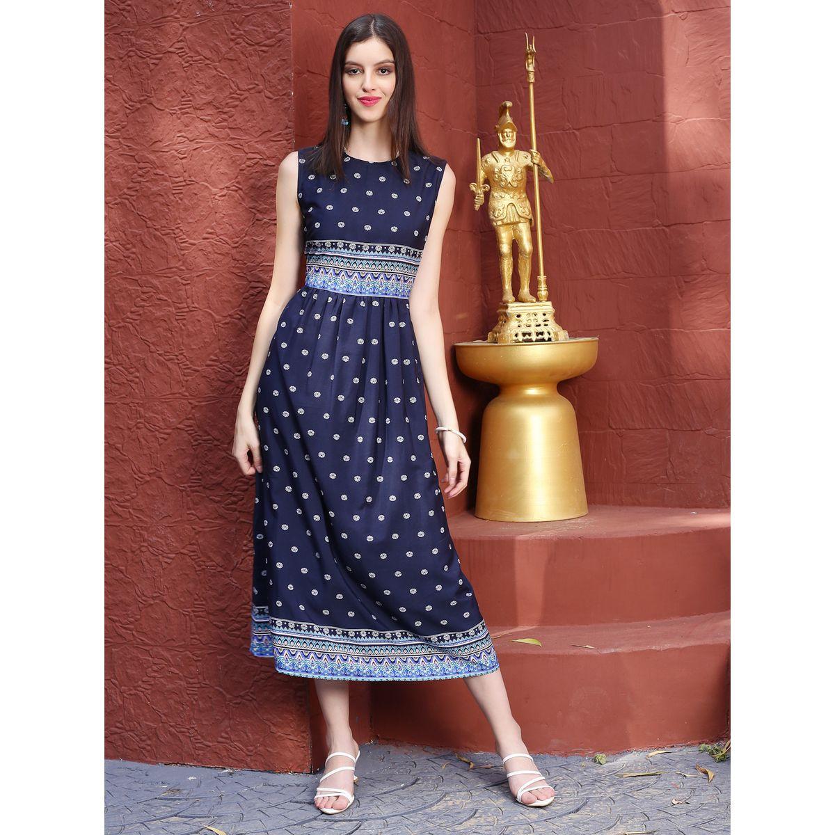 فستان ميدي مطبع بطبعة عرقية سيرا × ستايلي-women-clothing-dresses-image-5