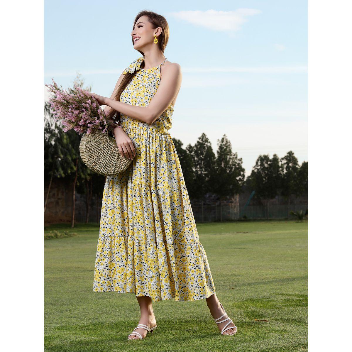 Sera X Styli  Floral Print Halter Neck Tiered Maxi Dress-women-clothing-dresses-image-1