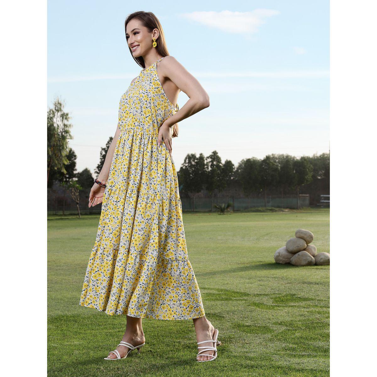 Sera X Styli  Floral Print Halter Neck Tiered Maxi Dress-women-clothing-dresses-image-2