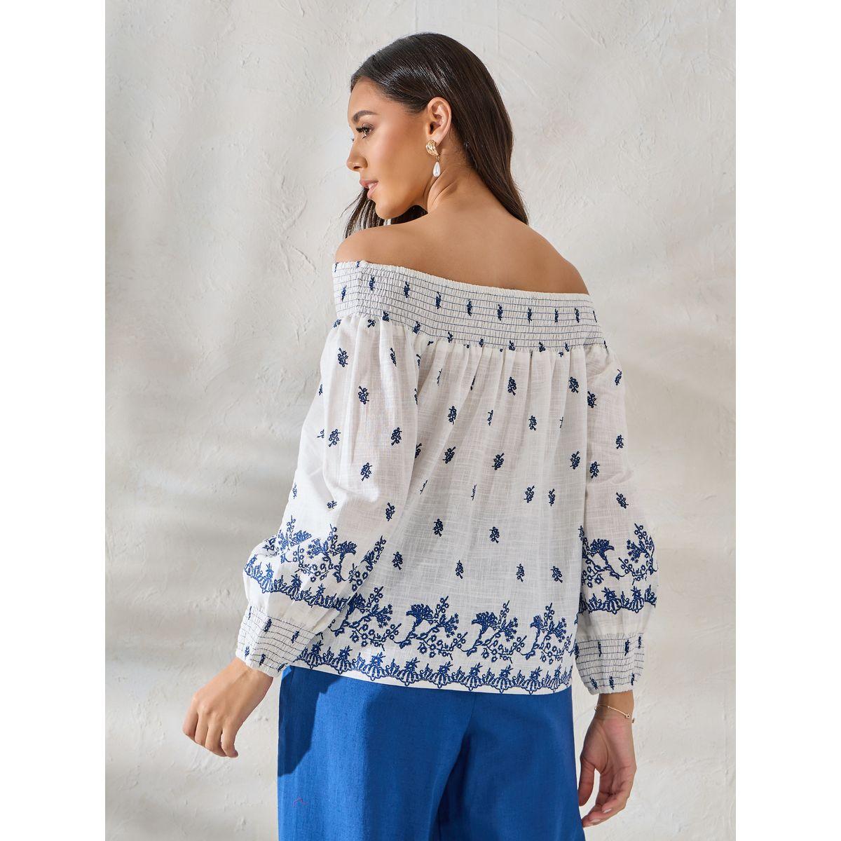 Styli Elevate Printed Off-Shoulder Balloon Sleeve Top-women-clothing-shirtsandblouses-blouses-image-4