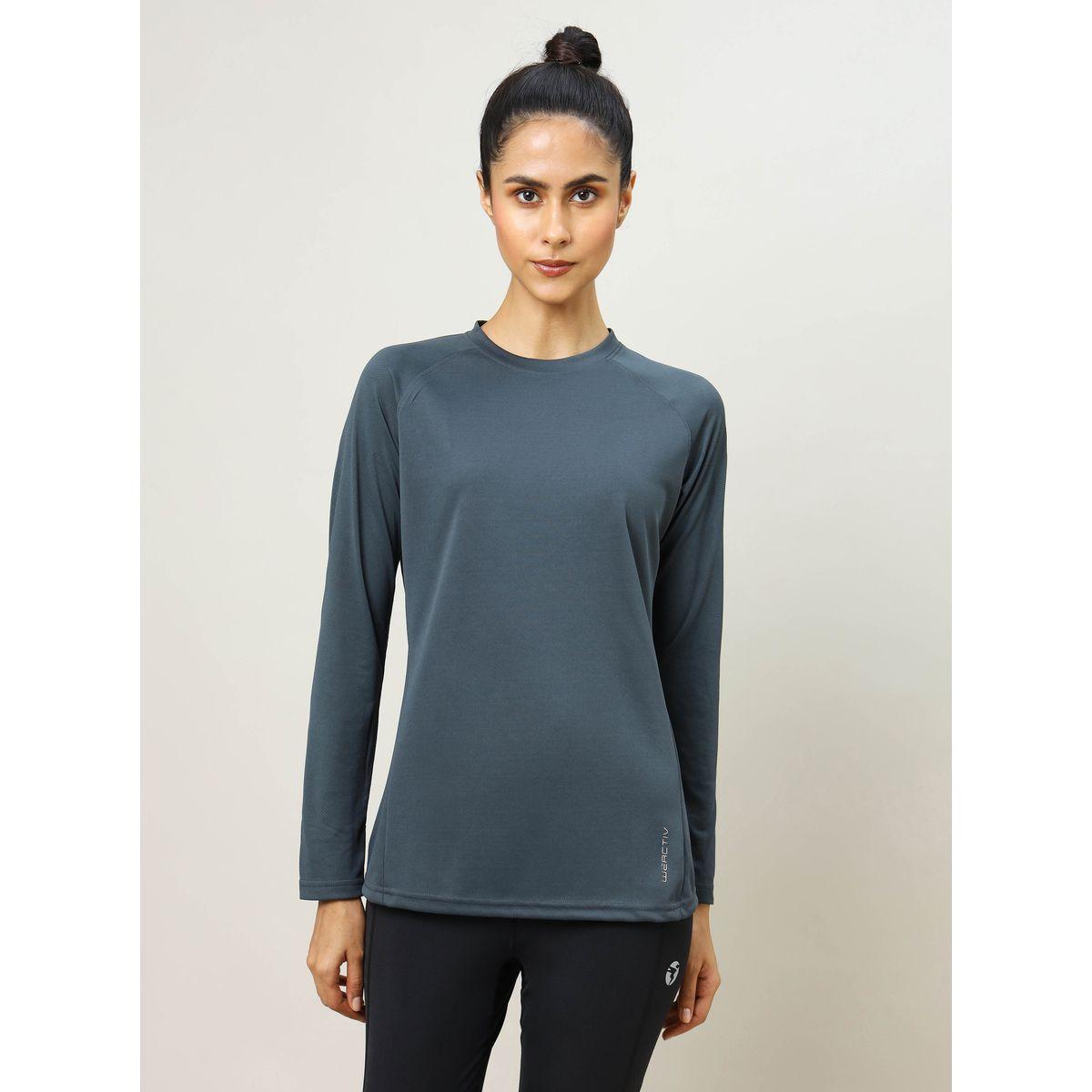 Technosport Solid T-Shirt with Long Sleeves-women-clothing-sportswearandactivewear-tshirtsandvests-image-7