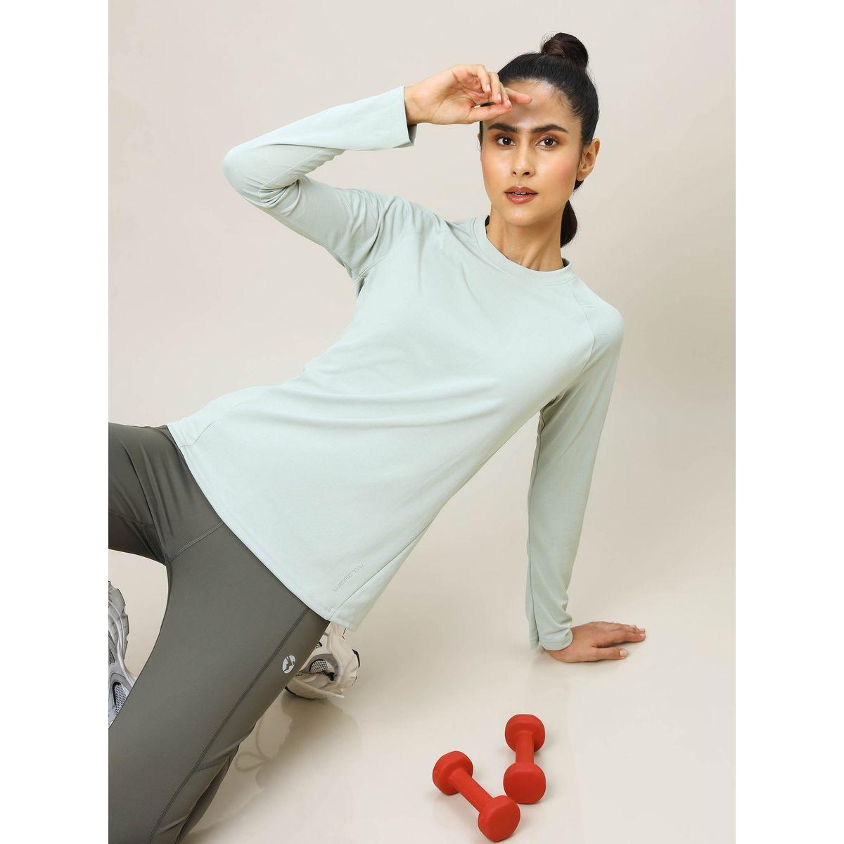 Technosport Solid T-Shirt with Long Sleeves-women-clothing-sportswearandactivewear-tshirtsandvests-image-1