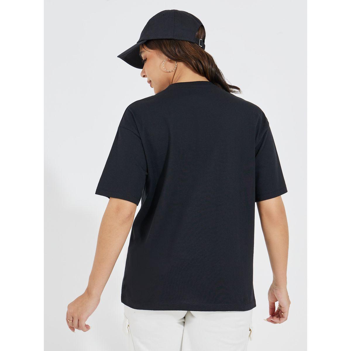 Styli Donald Duck Graphic Oversized T-Shirt with Dropped Shoulder-women-clothing-tshirts-image-4