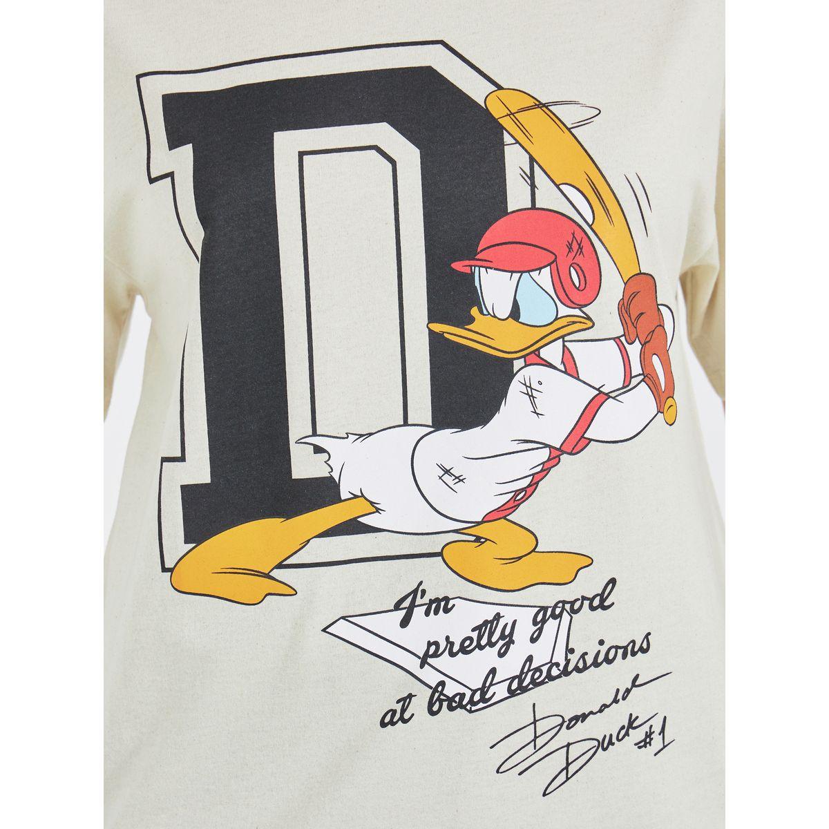 Styli Donald Duck Graphic Oversized T-Shirt with Dropped Shoulder-women-clothing-tshirts-image-3