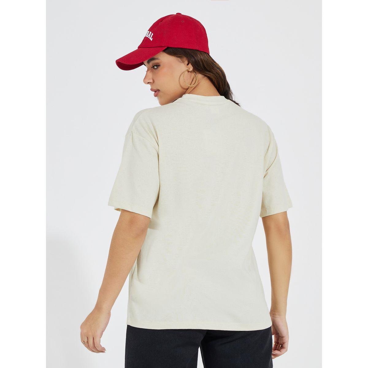 Styli Donald Duck Graphic Oversized T-Shirt with Dropped Shoulder-women-clothing-tshirts-image-4