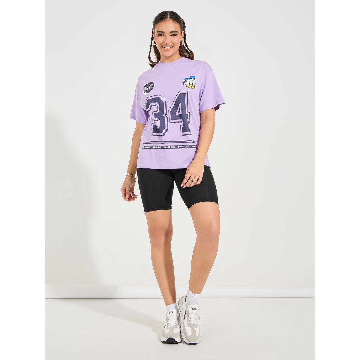 Styli Oversized Donald Duck Graphic Print T-Shirt-women-clothing-tshirts-image-2