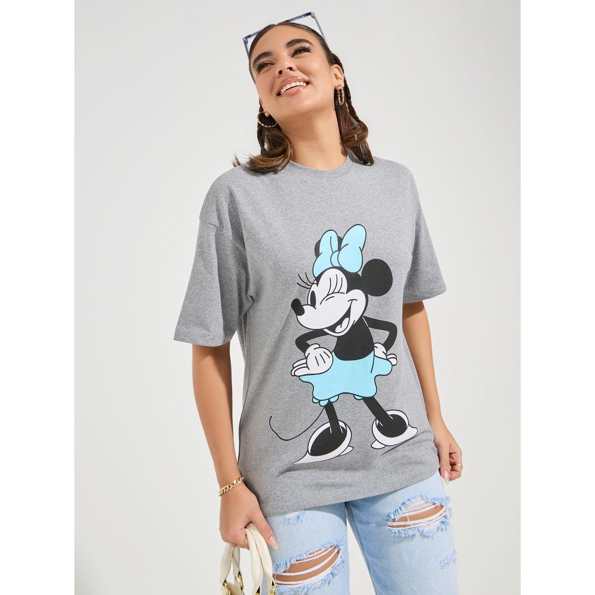تيشيرت فضفاض مطبع بطبعة ميني ماوس-women-clothing-tshirts-image-1