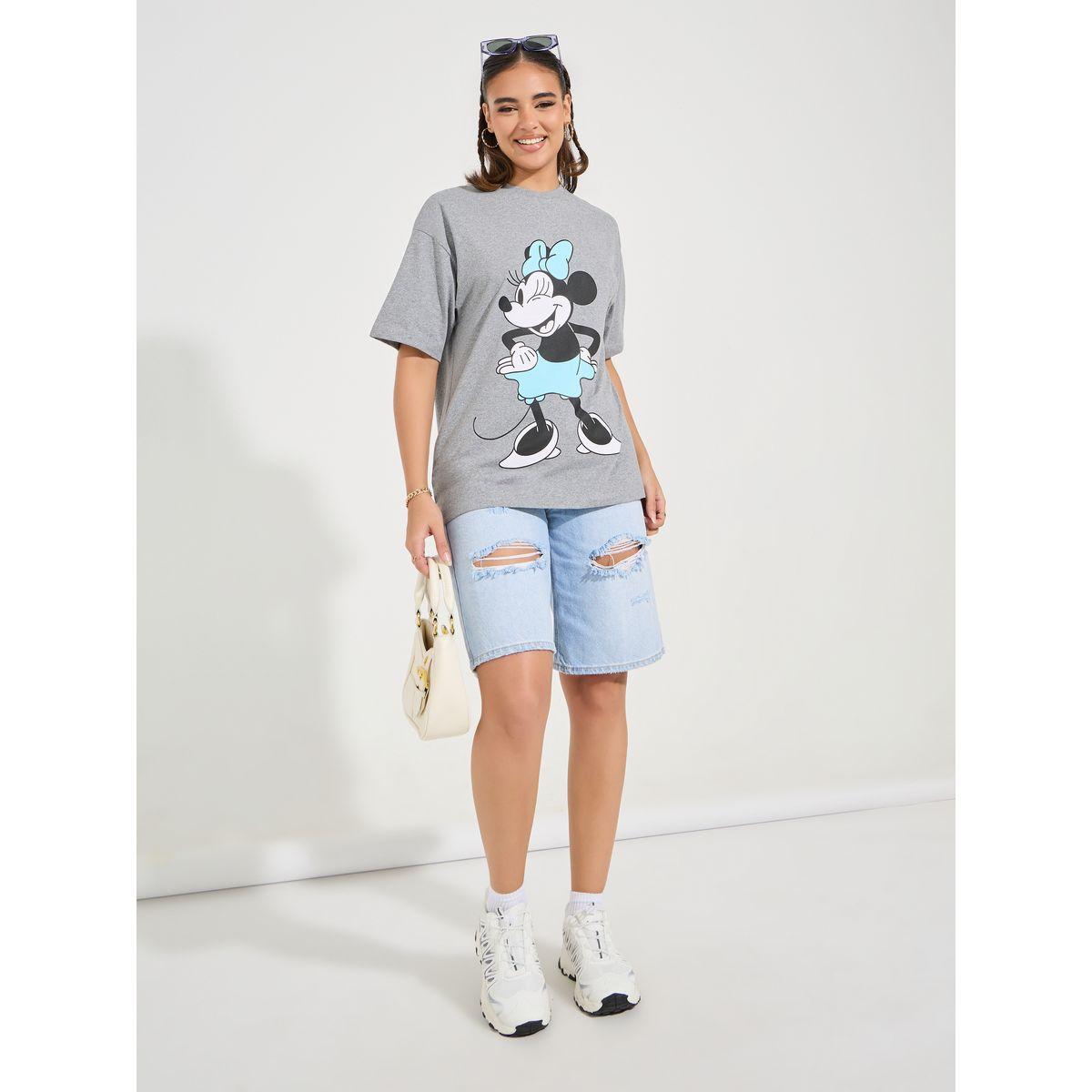 Styli Oversized Minnie Mouse Graphic Print T-Shirt-women-clothing-tshirts-image-2