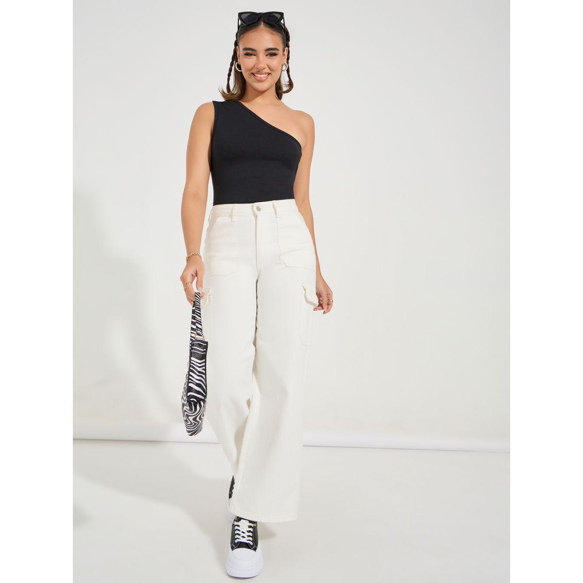 بلوزة مُجسمة بلا اكمام مع كتف واحد-women-clothing-tshirts-image-2