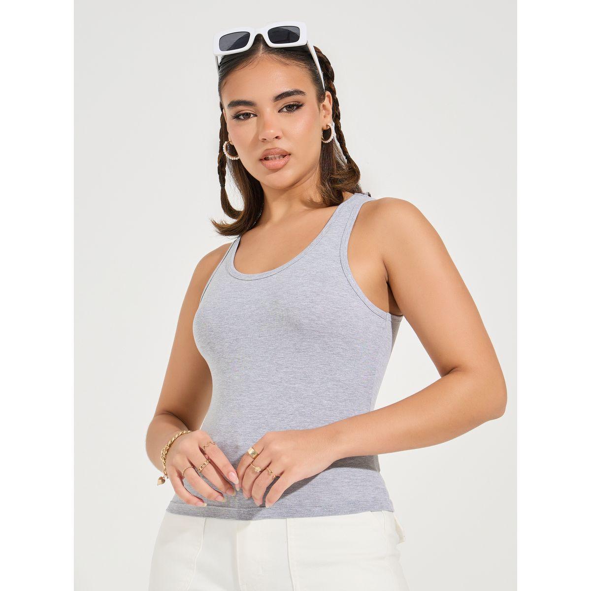 بلوزة مُجسمة بلا اكمام مع ياقة دائرية-women-clothing-tshirts-image-3