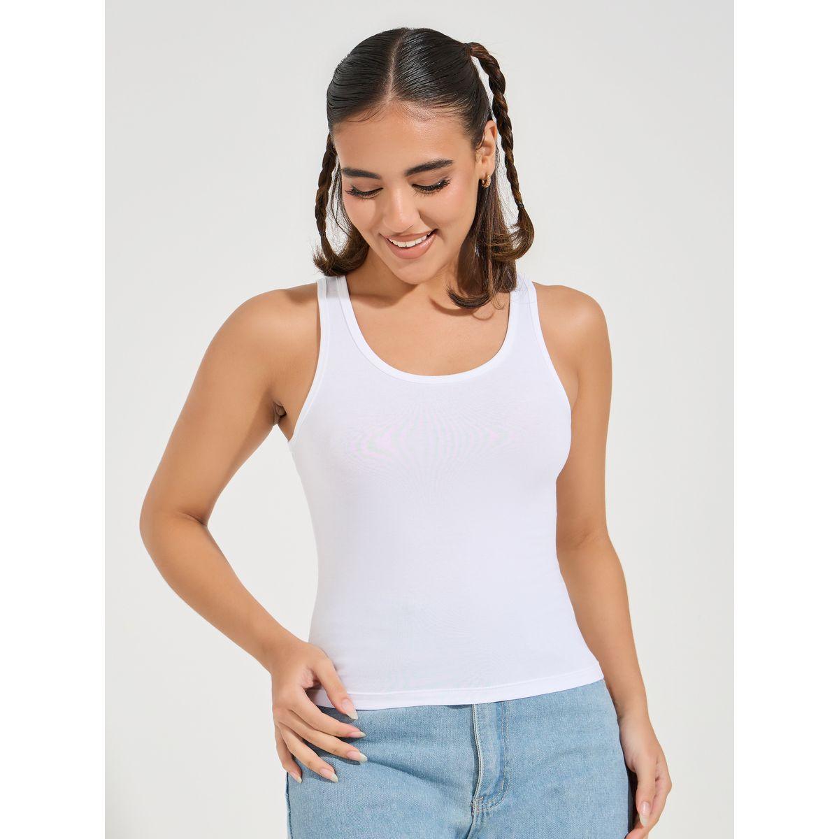 بلوزة مُجسمة بلا اكمام مع ياقة دائرية-women-clothing-tshirts-image-3
