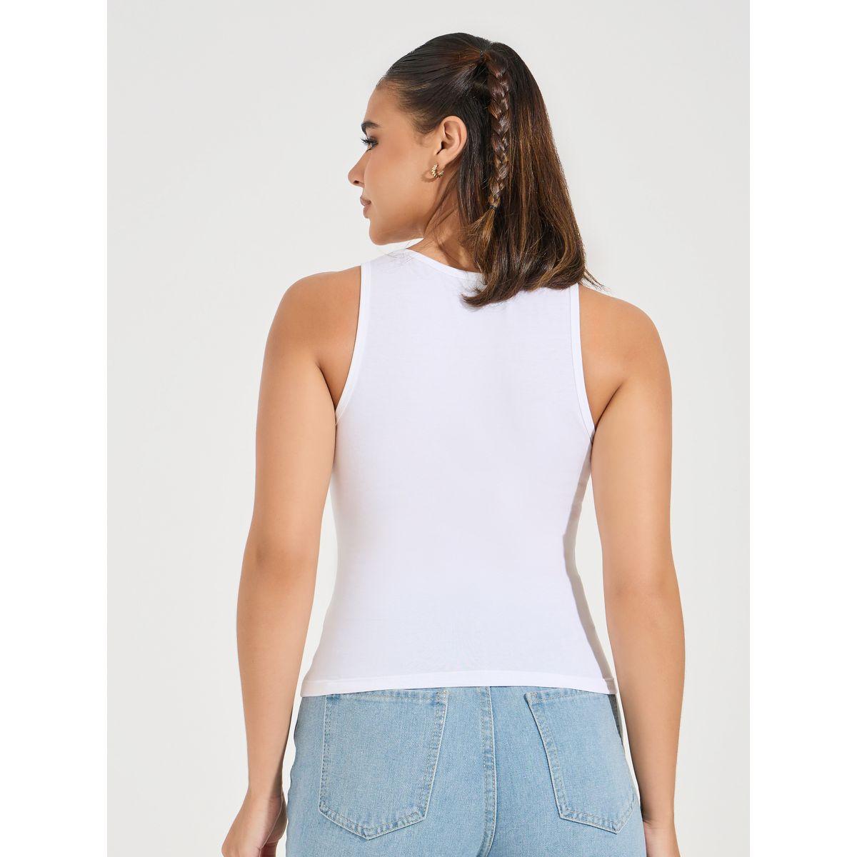 بلوزة مُجسمة بلا اكمام مع ياقة دائرية-women-clothing-tshirts-image-5