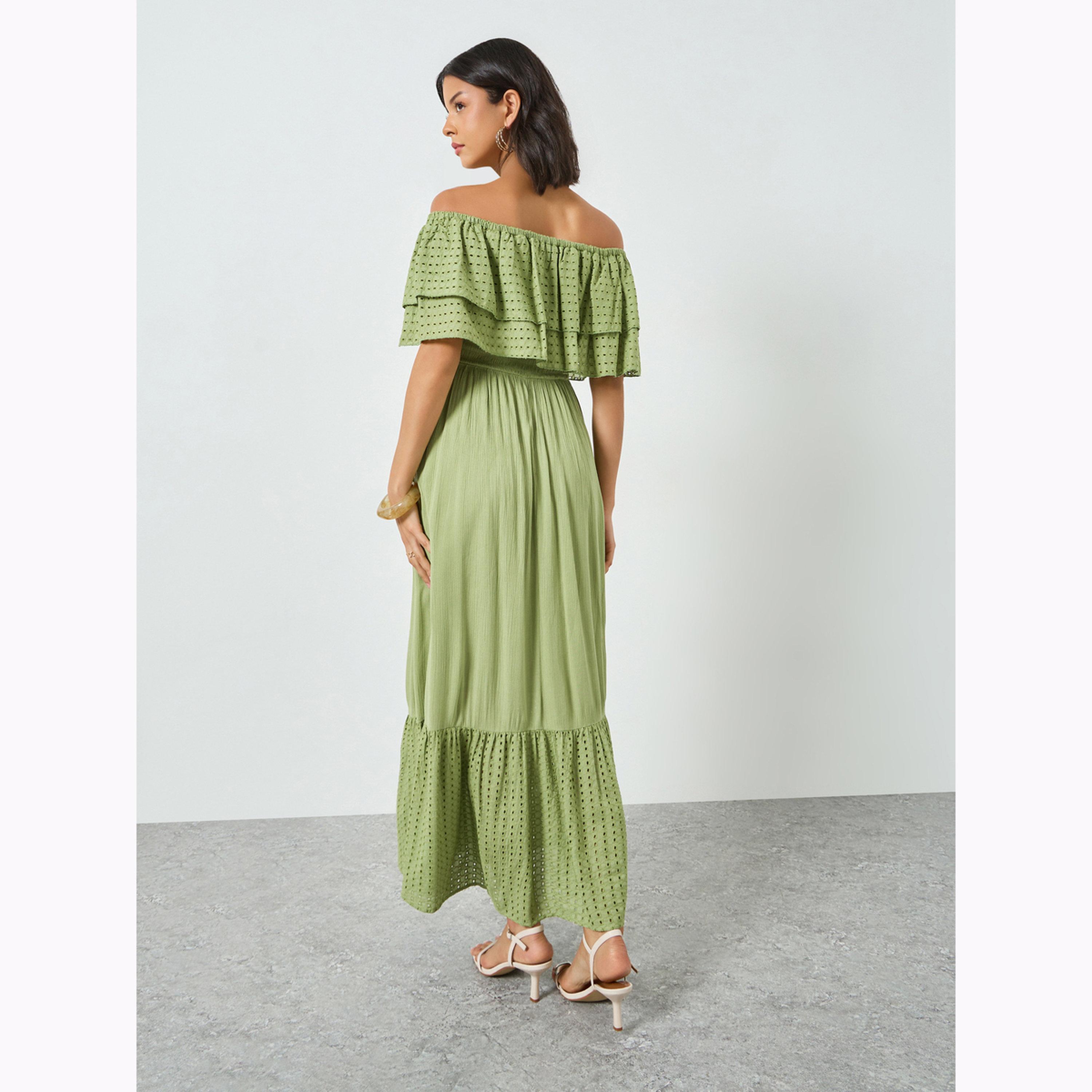 فستان طويل قطن مكشوف الكتفين-women-clothing-dresses-image-3