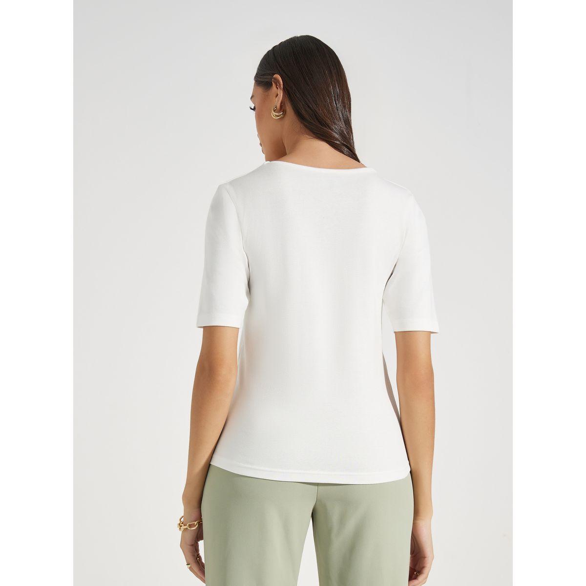 Styli V Neck Button Detail Knit Top-women-clothing-shirtsandblouses-blouses-image-5