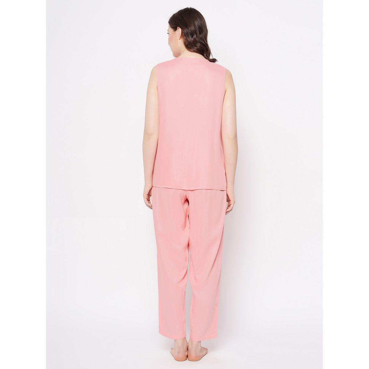 Clovia X Styli  Solid Tie Up Neck Top & Pyjama Set-women-clothing-nightwear-pyjamas-longsets-image-5