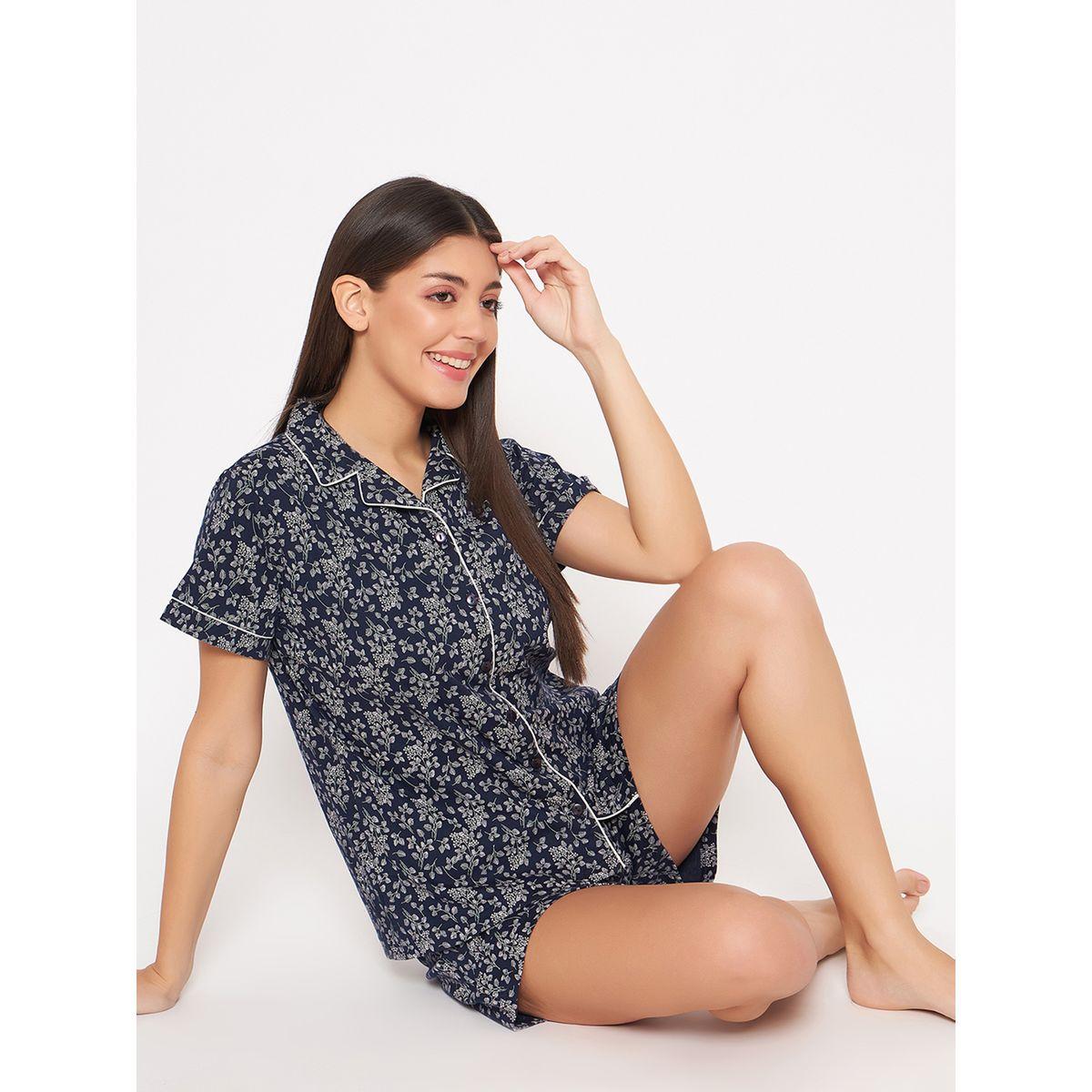 مجموعة من شورت مع بلوزة مطبعة بزهور كلوفيا × ستايلي-women-clothing-nightwear-pyjamas-shortsets-image-8