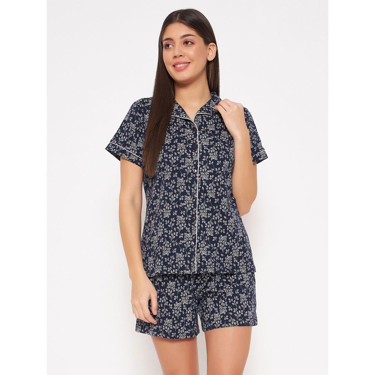 مجموعة من شورت مع بلوزة مطبعة بزهور كلوفيا × ستايلي-women-clothing-nightwear-pyjamas-shortsets-image-6