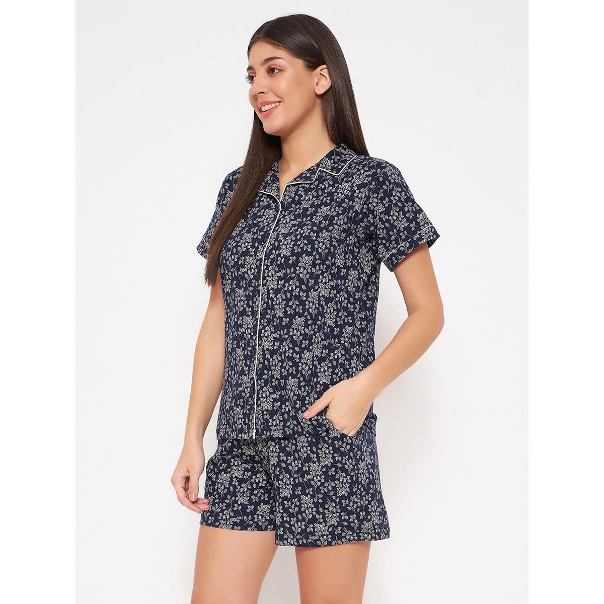 مجموعة من شورت مع بلوزة مطبعة بزهور كلوفيا × ستايلي-women-clothing-nightwear-pyjamas-shortsets-image-5
