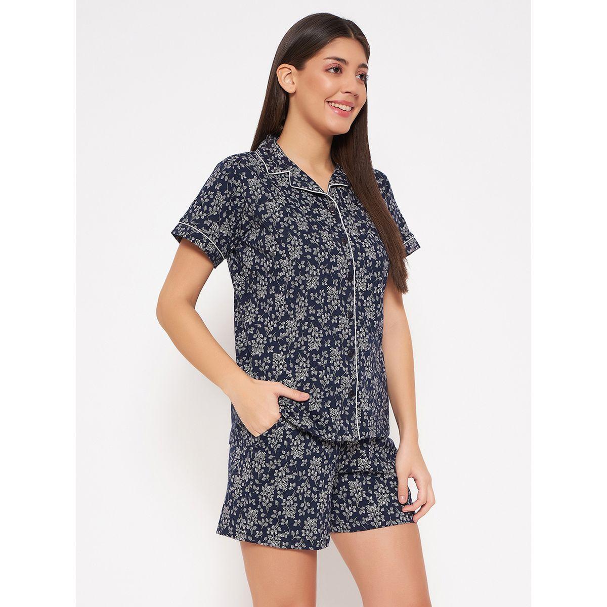 مجموعة من شورت مع بلوزة مطبعة بزهور كلوفيا × ستايلي-women-clothing-nightwear-pyjamas-shortsets-image-4