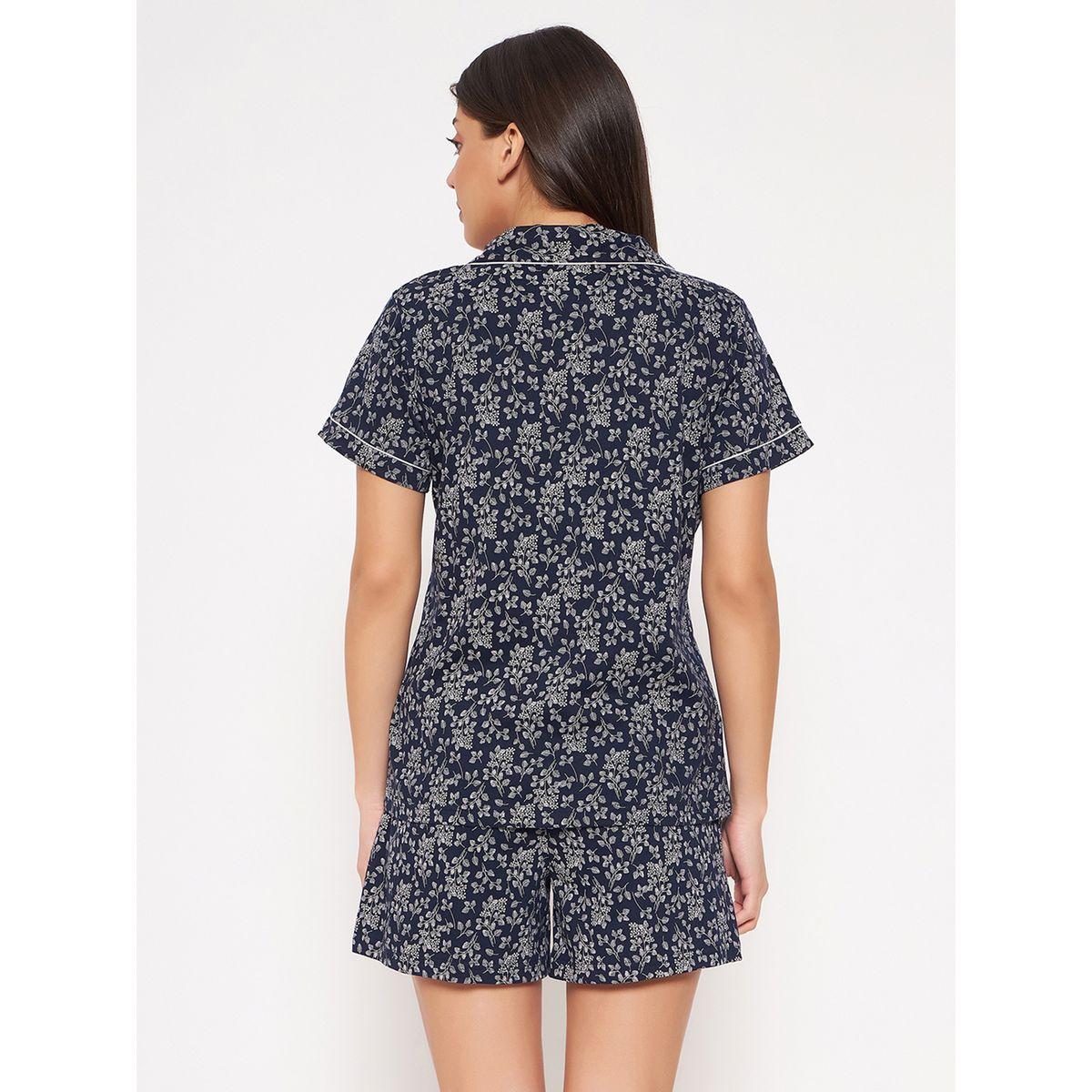 مجموعة من شورت مع بلوزة مطبعة بزهور كلوفيا × ستايلي-women-clothing-nightwear-pyjamas-shortsets-image-3